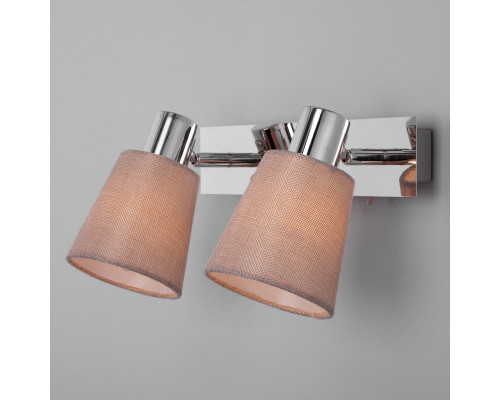 Купить Бра Eurosvet 20080/2 хром/бежевый| VIVID-LIGHT.RU