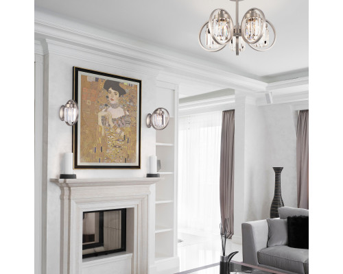 Оформить заказ Бра Eurosvet 10095/1 сатин-никель/прозрачный хрусталь Strotskis| VIVID-LIGHT.RU