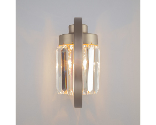 Оформить заказ Бра Eurosvet 10095/1 сатин-никель/прозрачный хрусталь Strotskis| VIVID-LIGHT.RU