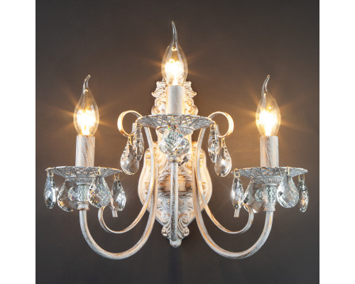 Оформить заказ Бра Eurosvet 3305/3 белый с золотом/прозрачный хрусталь Strotskis| VIVID-LIGHT.RU