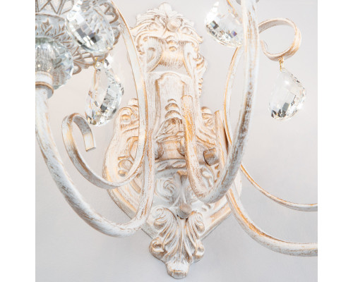 Оформить заказ Бра Eurosvet 3305/3 белый с золотом/прозрачный хрусталь Strotskis| VIVID-LIGHT.RU