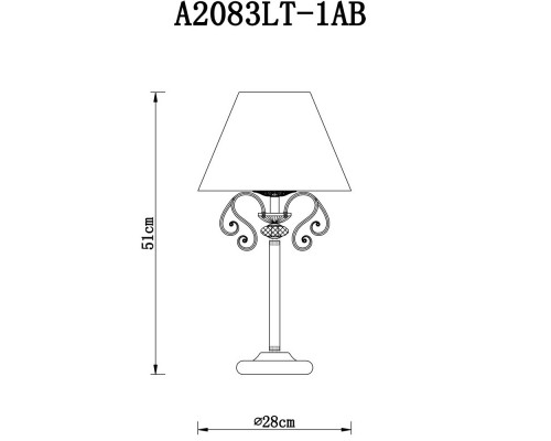 Оформить заказ Настольная лампа ARTE Lamp A2083LT-1AB| VIVID-LIGHT.RU