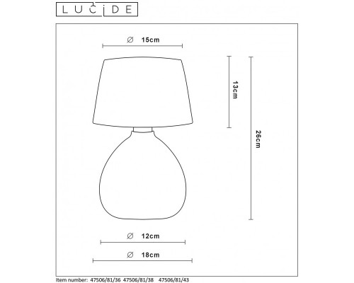 Сделать заказ Настольная лампа LUCIDE 47506/81/36| VIVID-LIGHT.RU