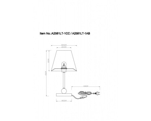 Заказать Настольная лампа ARTE Lamp A2581LT-1AB| VIVID-LIGHT.RU