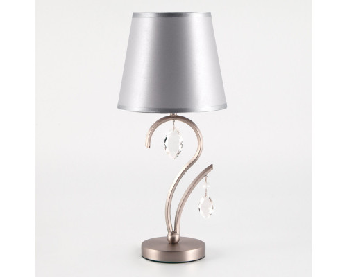 Оформить заказ Настольная лампа Eurosvet 01059/1 сатин-никель/прозрачный хрусталь Strotskis| VIVID-LIGHT.RU