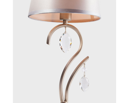 Оформить заказ Настольная лампа Eurosvet 01059/1 сатин-никель/прозрачный хрусталь Strotskis| VIVID-LIGHT.RU