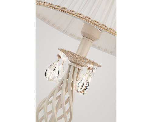 Сделать заказ Настольная лампа Eurosvet 10054/1 белый с золотом/прозрачный хрусталь Strotskis| VIVID-LIGHT.RU