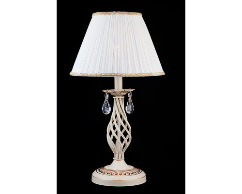 Сделать заказ Настольная лампа Eurosvet 10054/1 белый с золотом/прозрачный хрусталь Strotskis| VIVID-LIGHT.RU