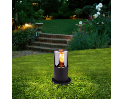 Купить Садовый светильник Elektrostandard Roil (35125/S) чёрный/дымчатый плафон| VIVID-LIGHT.RU