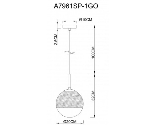 Заказать Подвесной светильник ARTE Lamp A7961SP-1GO| VIVID-LIGHT.RU