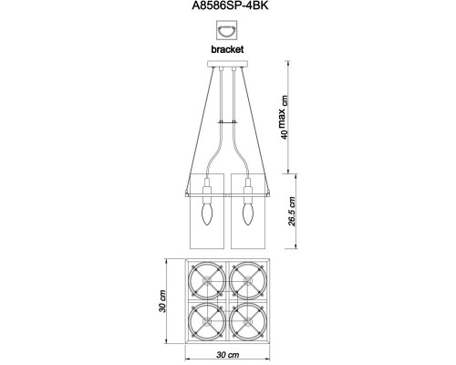 Заказать Подвесной светильник ARTE Lamp A8586SP-4BK| VIVID-LIGHT.RU