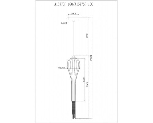 Купить Подвесной светильник ARTE Lamp A1577SP-1GO| VIVID-LIGHT.RU