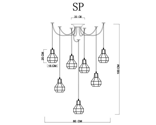 Заказать Подвесной светильник ARTE Lamp A1109SP-7BK| VIVID-LIGHT.RU
