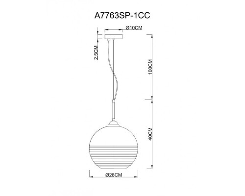 Купить Подвесной светильник ARTE Lamp A7763SP-1CC| VIVID-LIGHT.RU
