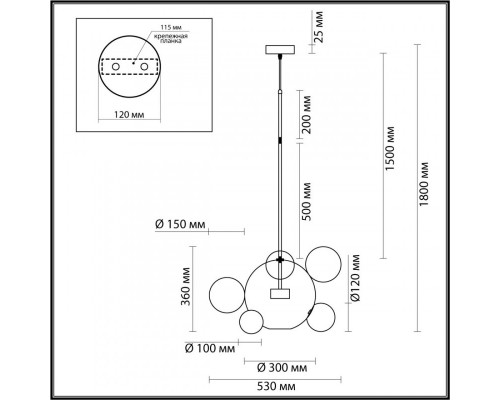 Оформить заказ Подвесной светильник Odeon Light 4802/12LB| VIVID-LIGHT.RU