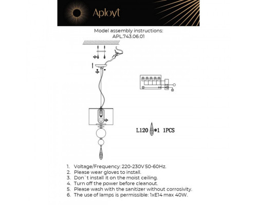 Сделать заказ Подвесной светильник APLOYT APL.743.06.01| VIVID-LIGHT.RU