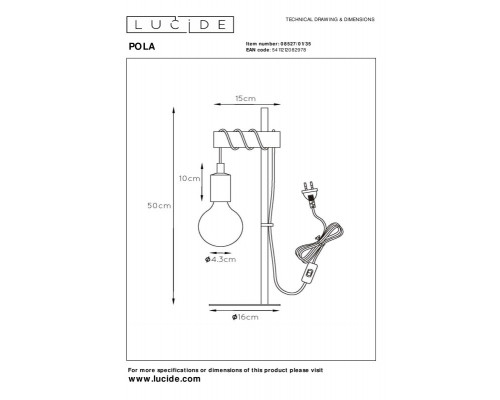 Купить Детская настольная лампа LUCIDE 08527/01/35| VIVID-LIGHT.RU