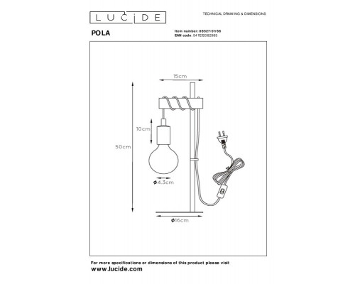 Заказать Детская настольная лампа LUCIDE 08527/01/66| VIVID-LIGHT.RU