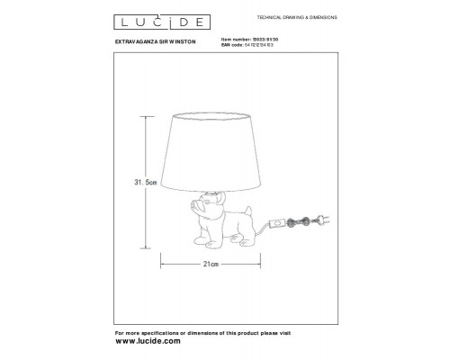 Сделать заказ Детская настольная лампа LUCIDE 13533/81/30| VIVID-LIGHT.RU