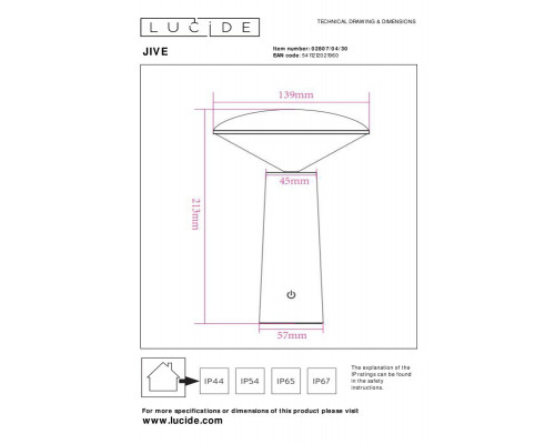 Купить Детская настольная лампа LUCIDE 02807/04/30| VIVID-LIGHT.RU