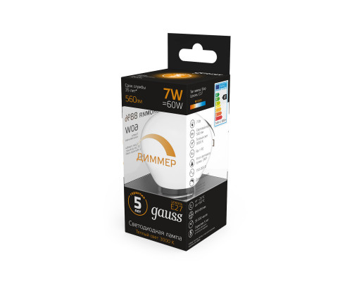 Заказать Светодиодная лампа Gauss 105102107-D| VIVID-LIGHT.RU