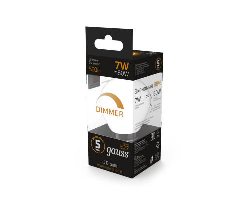 Заказать Светодиодная лампа Gauss 105102107-D| VIVID-LIGHT.RU
