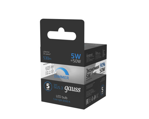 Оформить заказ Светодиодная лампа Gauss 101505305-D| VIVID-LIGHT.RU