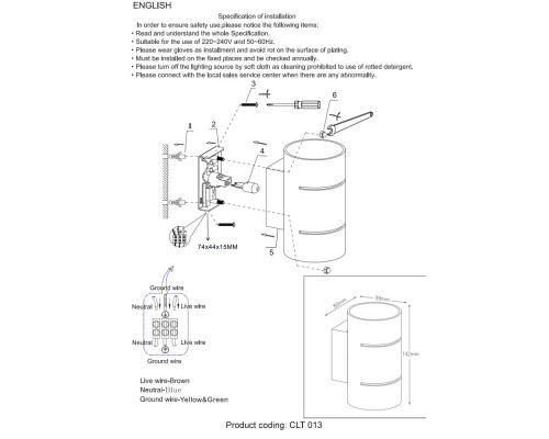 Сделать заказ Бра Crystal Lux CLT 013 BL| VIVID-LIGHT.RU