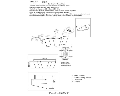 Заказать Бра Crystal Lux CLT 014W BL| VIVID-LIGHT.RU