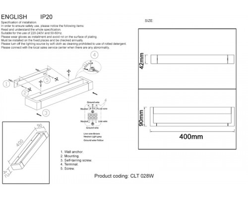 Сделать заказ Бра Crystal Lux CLT 028W WH| VIVID-LIGHT.RU