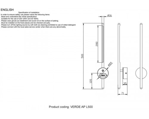 Оформить заказ Бра Crystal Lux VERDE AP L500 BLACK| VIVID-LIGHT.RU