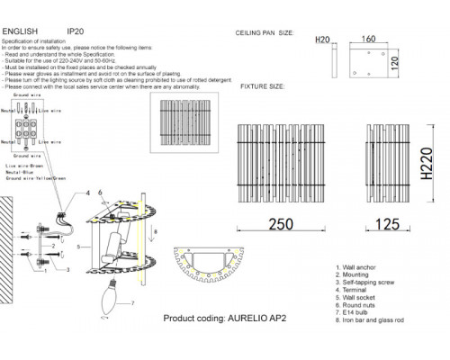 Оформить заказ Бра Crystal Lux AURELIO AP2 GOLD+CHROME/TRANSPARENT| VIVID-LIGHT.RU