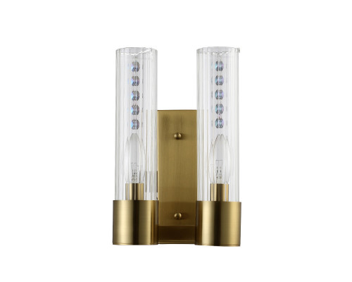 Купить Бра Crystal Lux OTONO AP2 BRASS/TRANSPARENTE| VIVID-LIGHT.RU