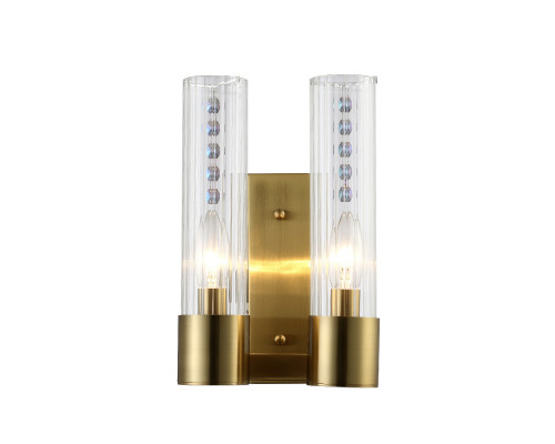 Купить Бра Crystal Lux OTONO AP2 BRASS/TRANSPARENTE| VIVID-LIGHT.RU