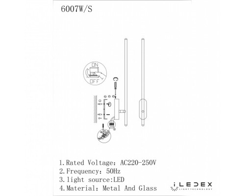 Сделать заказ Бра iLedex 6007W/S - 8W - 3000K BK| VIVID-LIGHT.RU