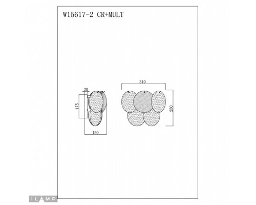 Купить Бра iLamp W15617-2 CR+MULT| VIVID-LIGHT.RU