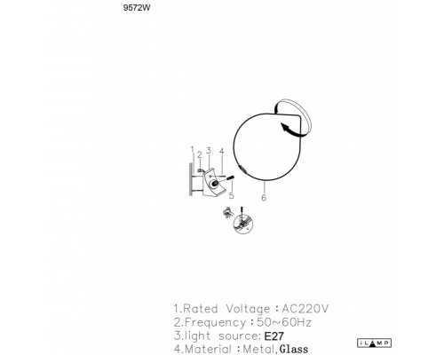 Заказать Бра iLamp 9572W/1-D300 BR-WH| VIVID-LIGHT.RU