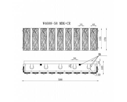 Сделать заказ Бра iLamp W4688-58 MBK+CR| VIVID-LIGHT.RU