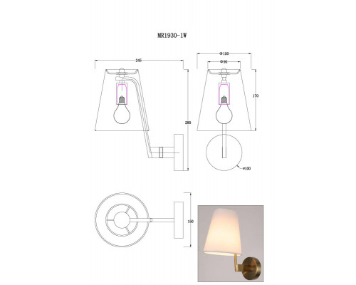 Сделать заказ Бра MyFar MR1930-1W| VIVID-LIGHT.RU