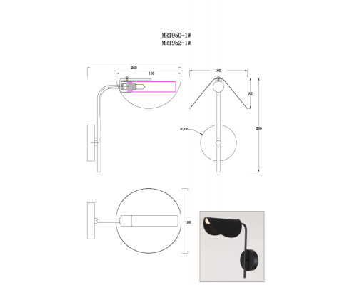 Купить Бра MyFar MR1952-1W| VIVID-LIGHT.RU