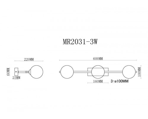 Оформить заказ Бра MyFar MR2031-3W| VIVID-LIGHT.RU