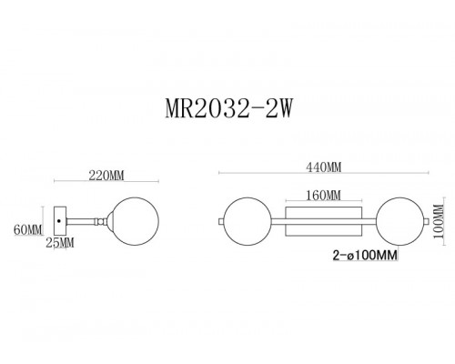 Купить Бра MyFar MR2032-2W| VIVID-LIGHT.RU
