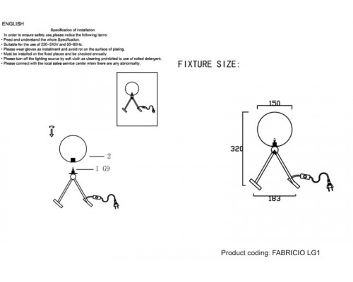 Оформить заказ Настольная лампа Crystal Lux FABRICIO LG1 CHROME/TRANSPARENTE| VIVID-LIGHT.RU