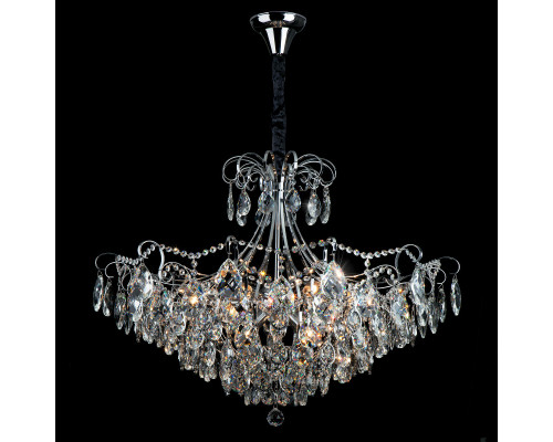Оформить заказ Каскадная люстра Eurosvet 10080/12 хром/прозрачный хрусталь Strotskis| VIVID-LIGHT.RU