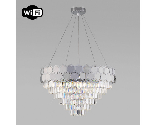 Купить Каскадная люстра Eurosvet 10124/8 хром/прозрачный хрусталь Strotskis Smart (10113/8)| VIVID-LIGHT.RU