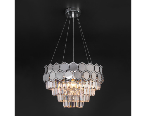 Купить Каскадная люстра Eurosvet 10124/5 хром/прозрачный хрусталь Strotskis Smart (10113/5)| VIVID-LIGHT.RU