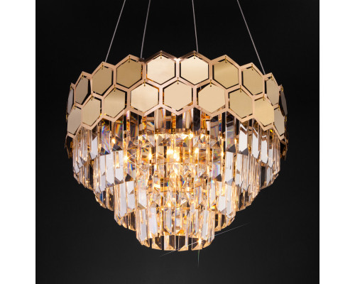Сделать заказ Каскадная люстра Eurosvet 10124/5 золото/прозрачный хрусталь Strotskis Smart (10113/5)| VIVID-LIGHT.RU