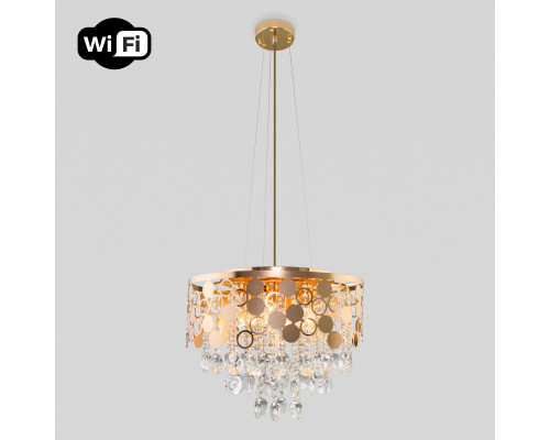 Сделать заказ Каскадная люстра Eurosvet 10123/6 золото/прозрачный хрусталь Strotskis Smart (10114/6)| VIVID-LIGHT.RU