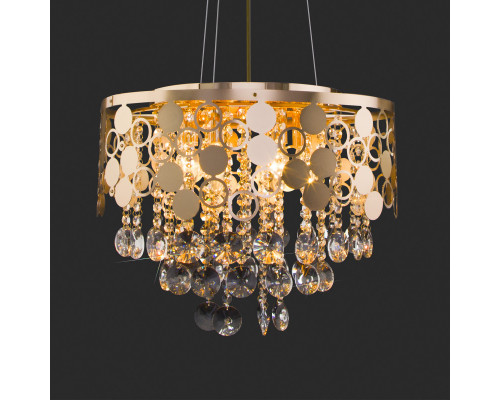 Сделать заказ Каскадная люстра Eurosvet 10123/6 золото/прозрачный хрусталь Strotskis Smart (10114/6)| VIVID-LIGHT.RU