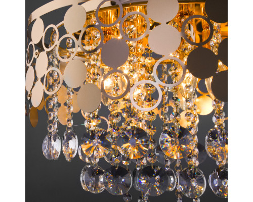 Сделать заказ Каскадная люстра Eurosvet 10123/6 золото/прозрачный хрусталь Strotskis Smart (10114/6)| VIVID-LIGHT.RU